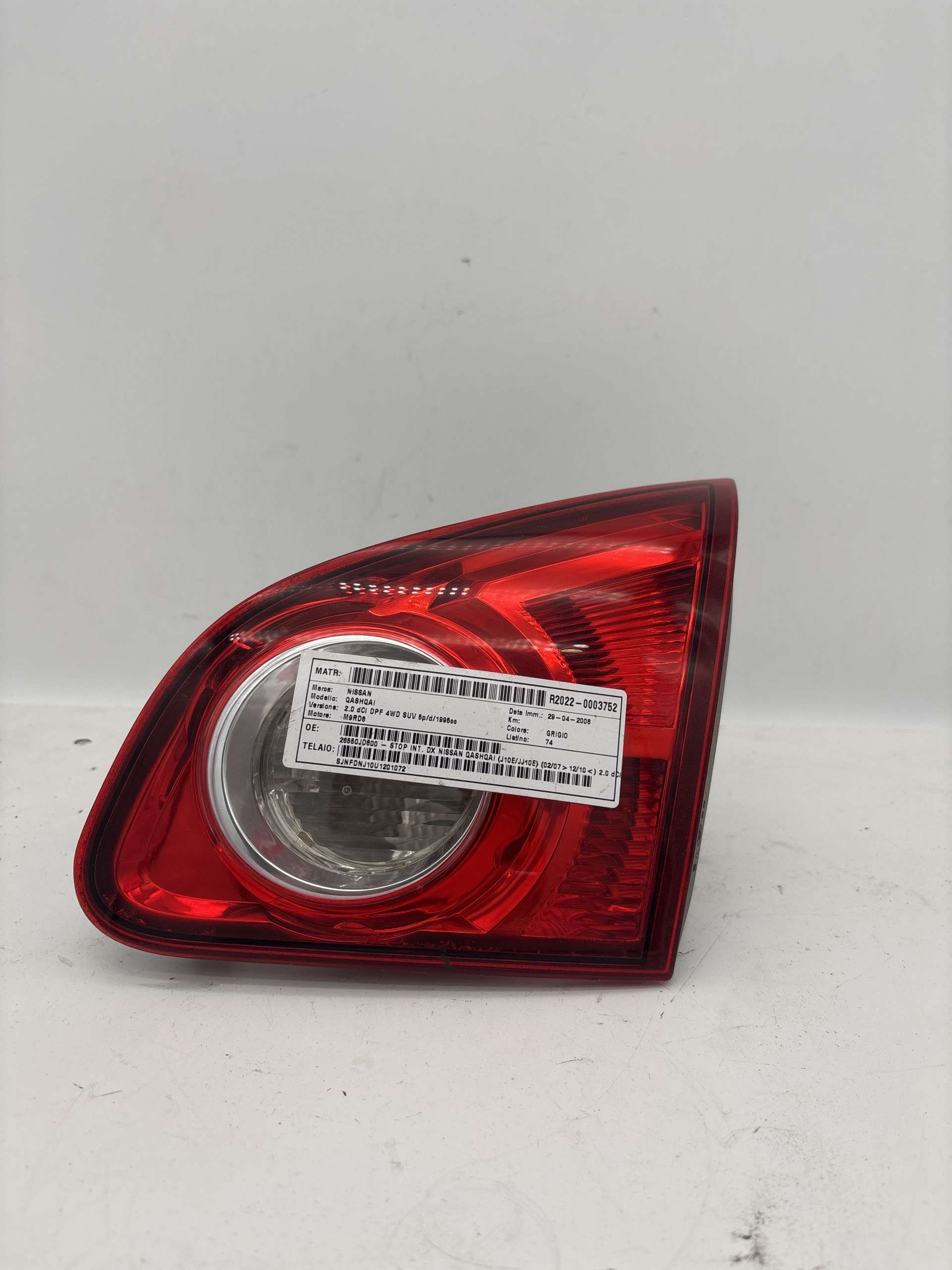 Fanale Posteriore interno destro NISSAN QASHQAI J10E-JJ10E 2007-2010